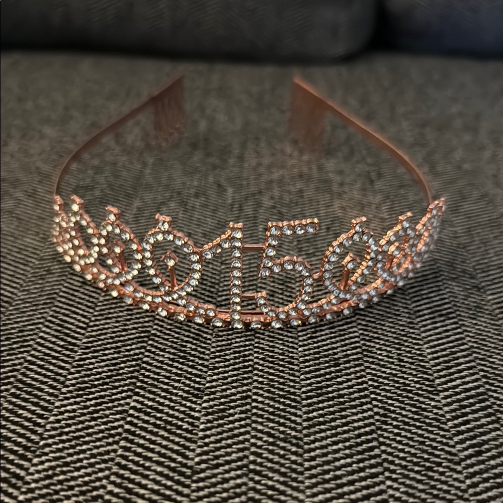Elegant Rose Gold Quinceañera Tiara